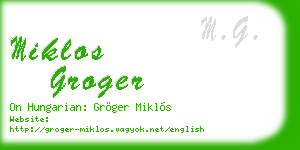 miklos groger business card